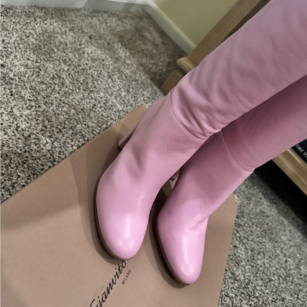 Gianvito Rossi Pink Heeled Boots with Stiletto Heel